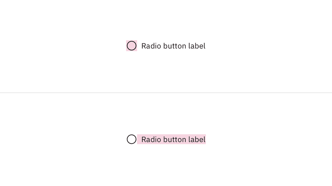 Click targets for radio buttons